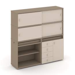 Набор 11 Тумба двойная с надставкой ES.NB.2V-11